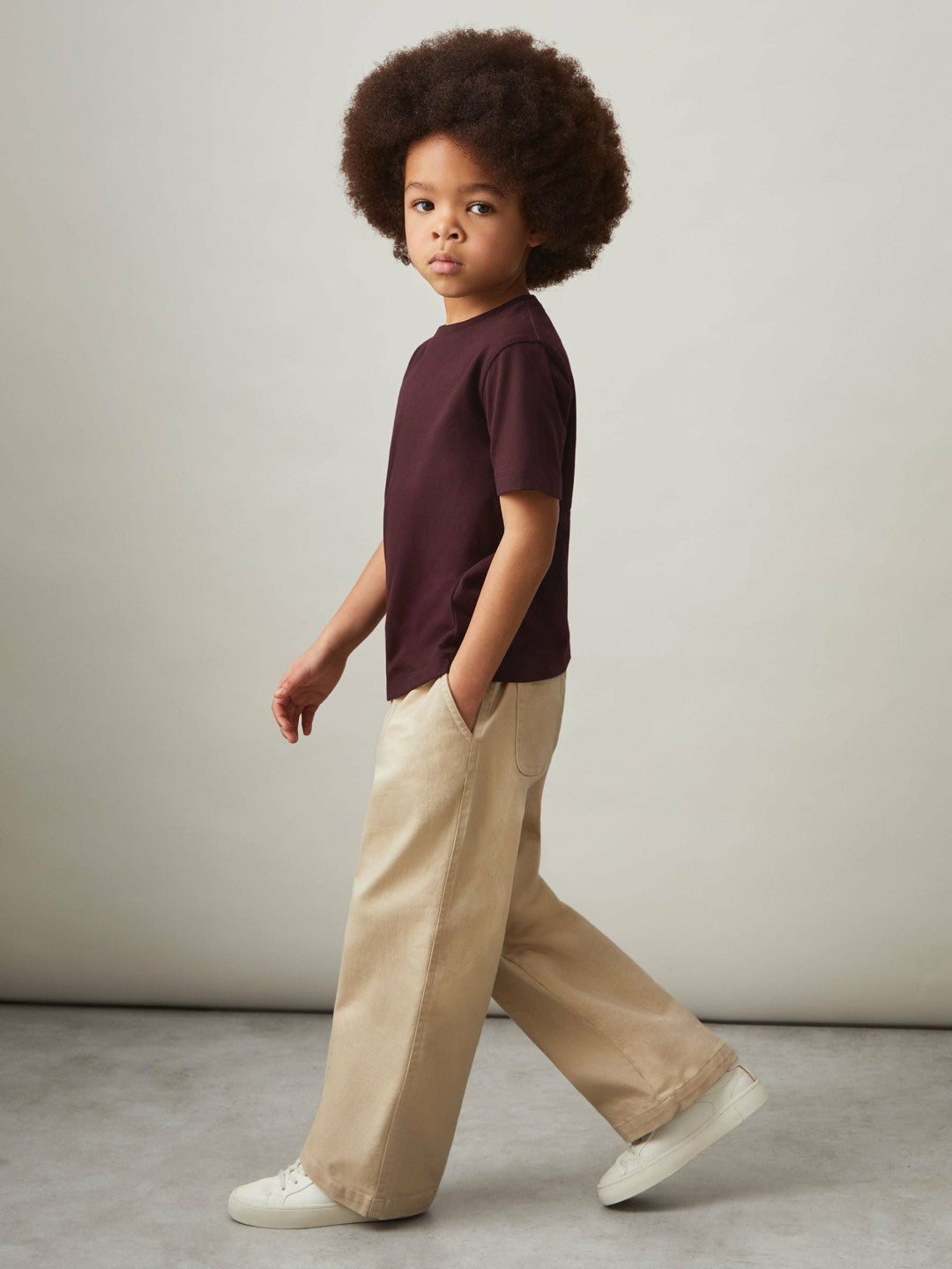 Reiss 9-13 yrs Cotton Crew-Neck T-Shirt in Bordeaux