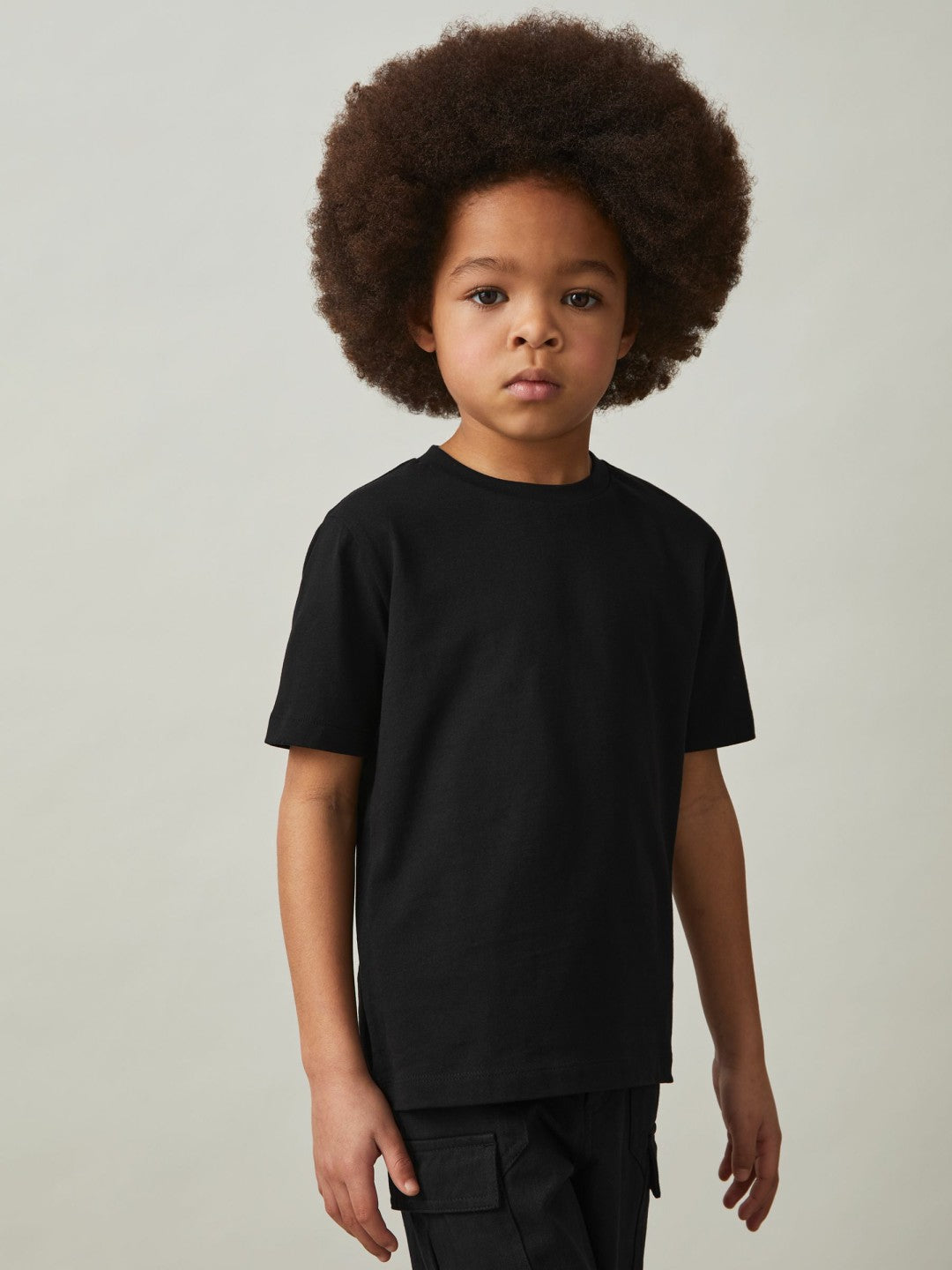 Reiss 9-13 yrs Cotton Crew-Neck T-Shirt in Black