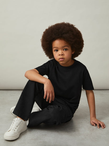 Reiss 9-13 yrs Cotton Crew-Neck T-Shirt in Black
