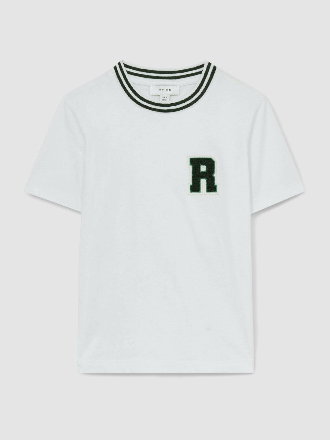Reiss 9-13 yrs Cotton Letter Patch T-Shirt in White