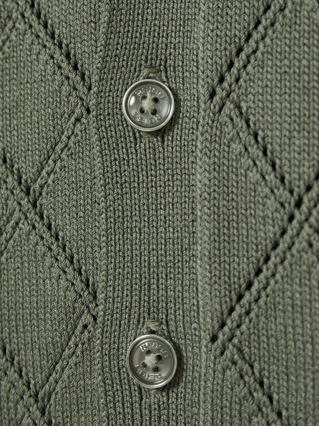 Reiss 9-13 yrs Cotton Blend Diamond Knit Shirt in Dark Sage