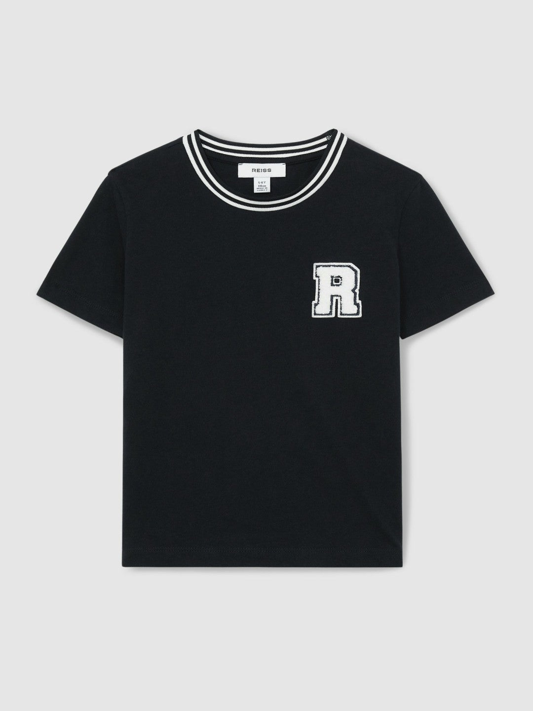 Reiss 9-13 yrs Cotton Letter Patch T-Shirt in Navy