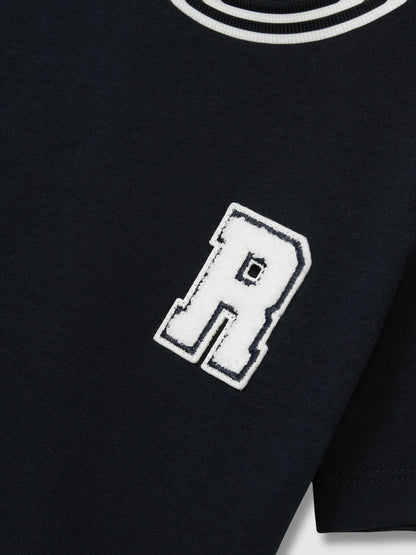 Reiss 9-13 yrs Cotton Letter Patch T-Shirt in Navy