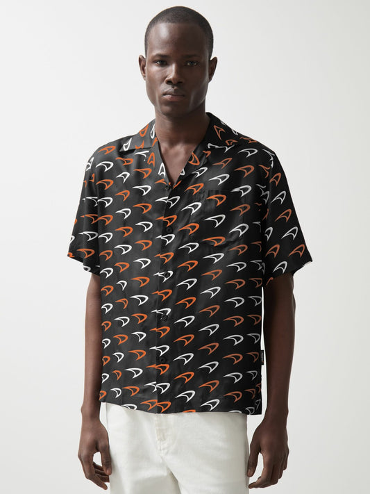 Reiss McLaren F1 Team Speedmark Logo Shirt in Black