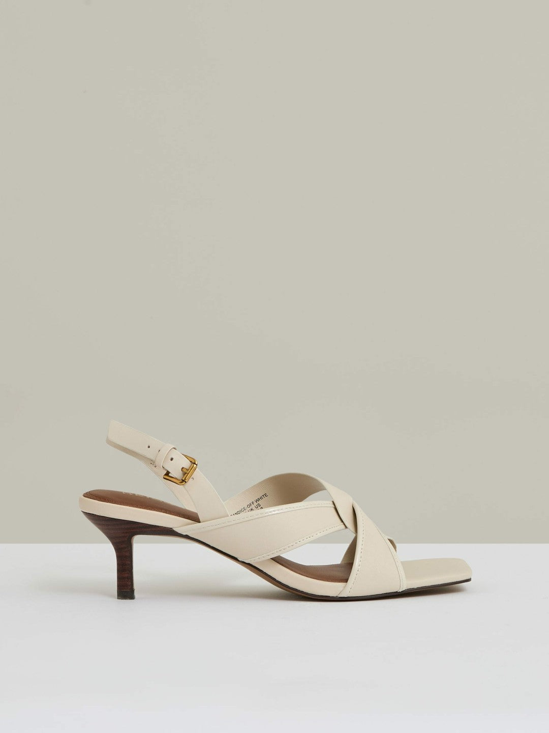 Reiss Leather Link-Strap Low-Heel Sandals in Off White