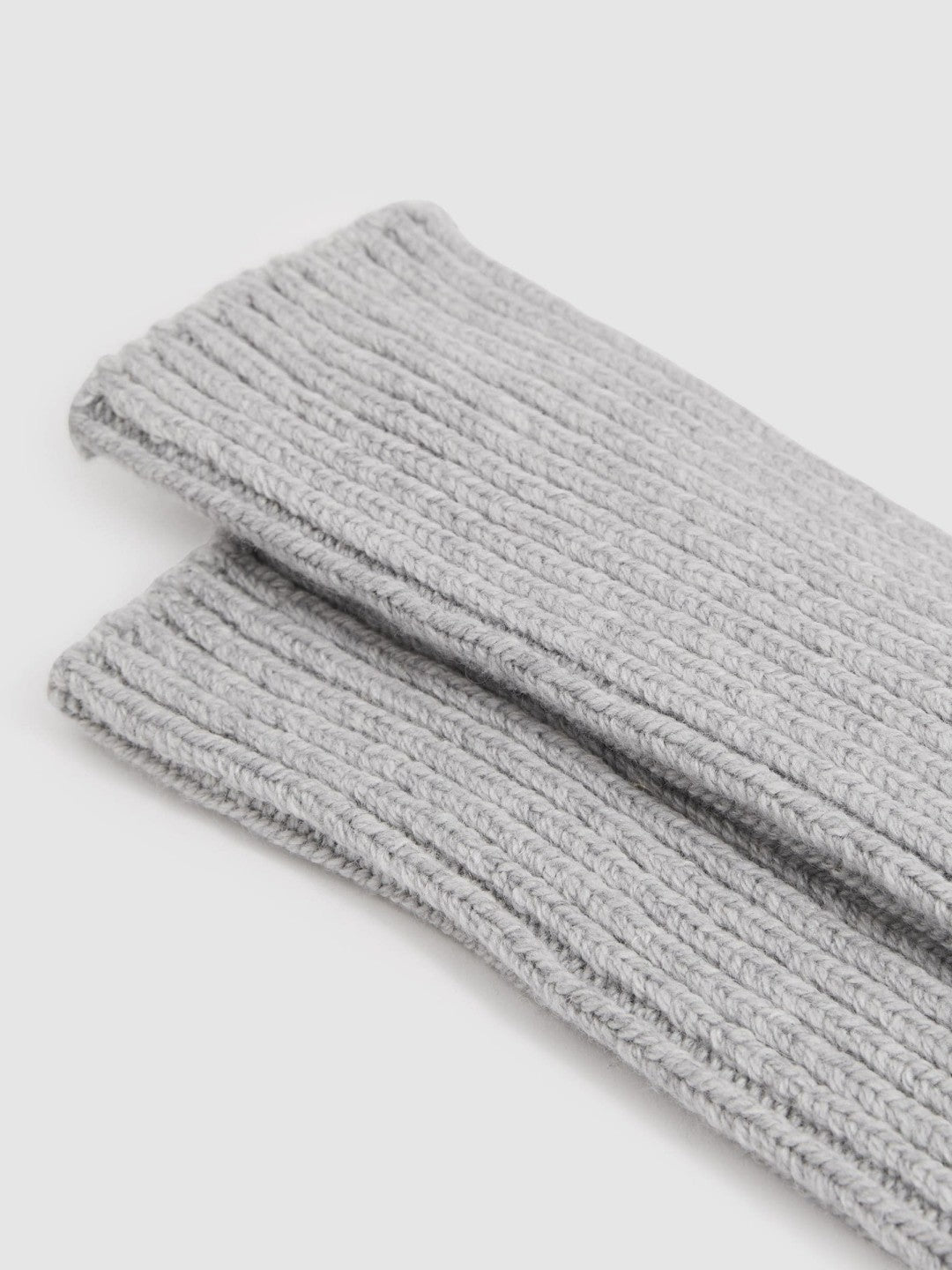 Reiss Rib-Knit Socks With Cashmere in Grey