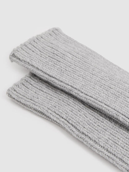 Reiss Rib-Knit Socks With Cashmere in Grey