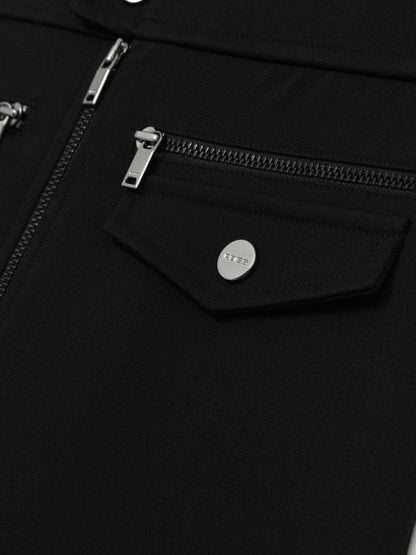 Reiss 13-14 yrs Piqué Zip-Detail Mini Skirt in Black