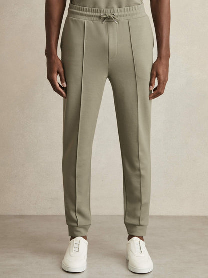 Reiss Drawstring Jersey Joggers in Sage