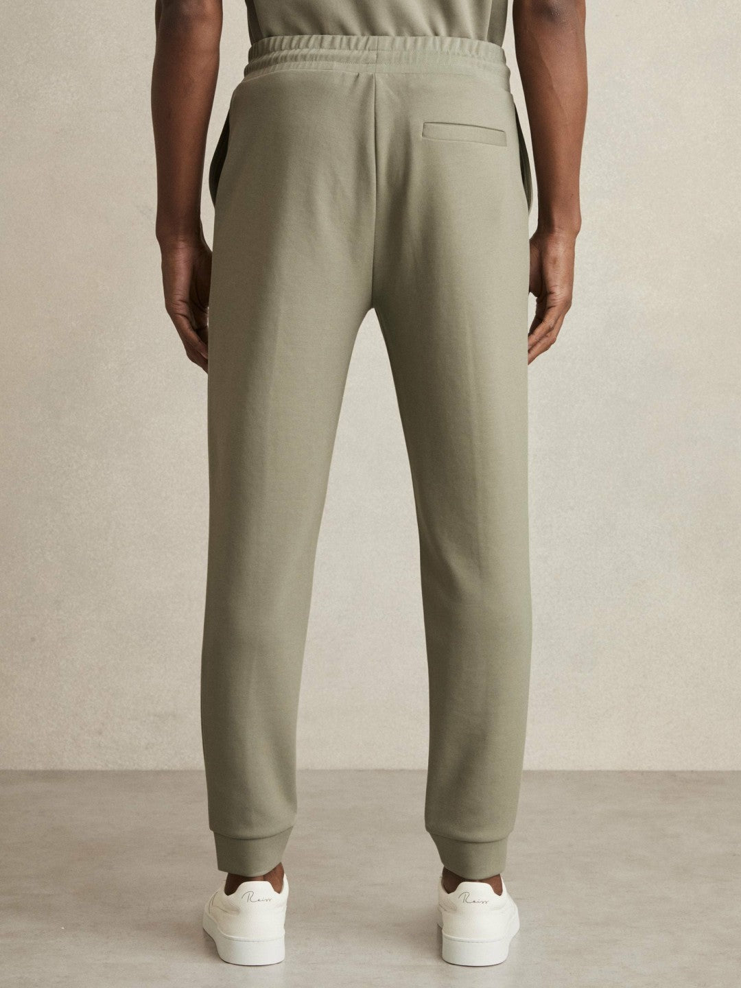 Reiss Drawstring Jersey Joggers in Sage