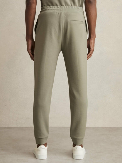 Reiss Drawstring Jersey Joggers in Sage