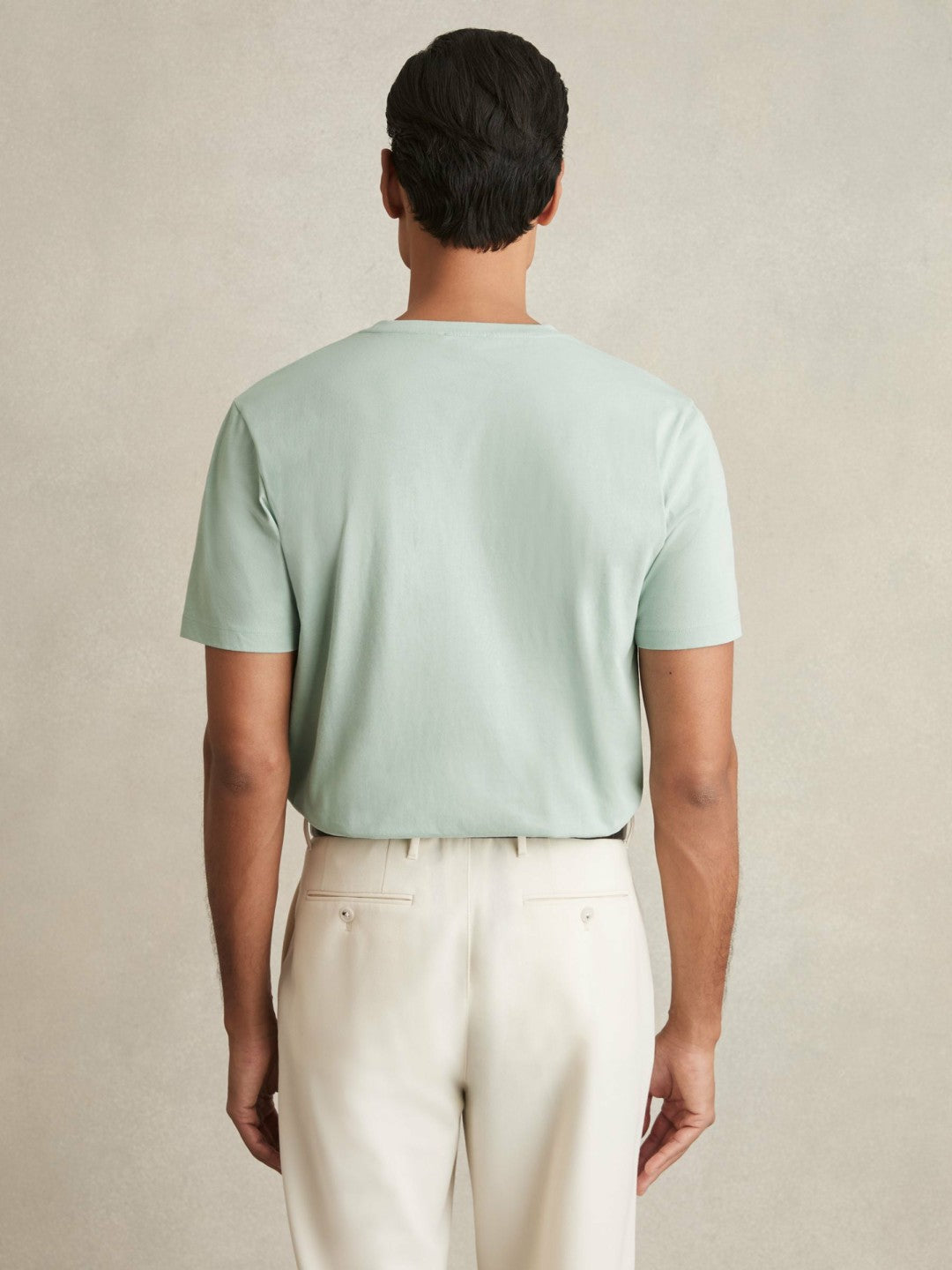 Reiss Cotton Crew Neck T-Shirt in Mint Green