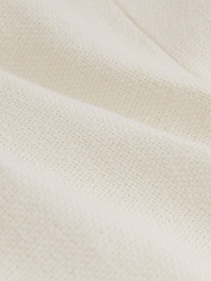 Reiss Petite Linen-Blend Double-Breasted Suit Jacket in White