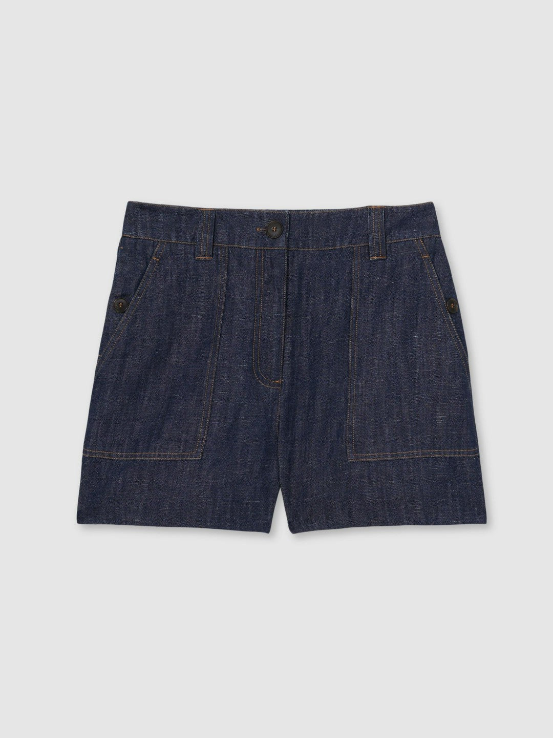 Reiss Linen Shorts in Indigo