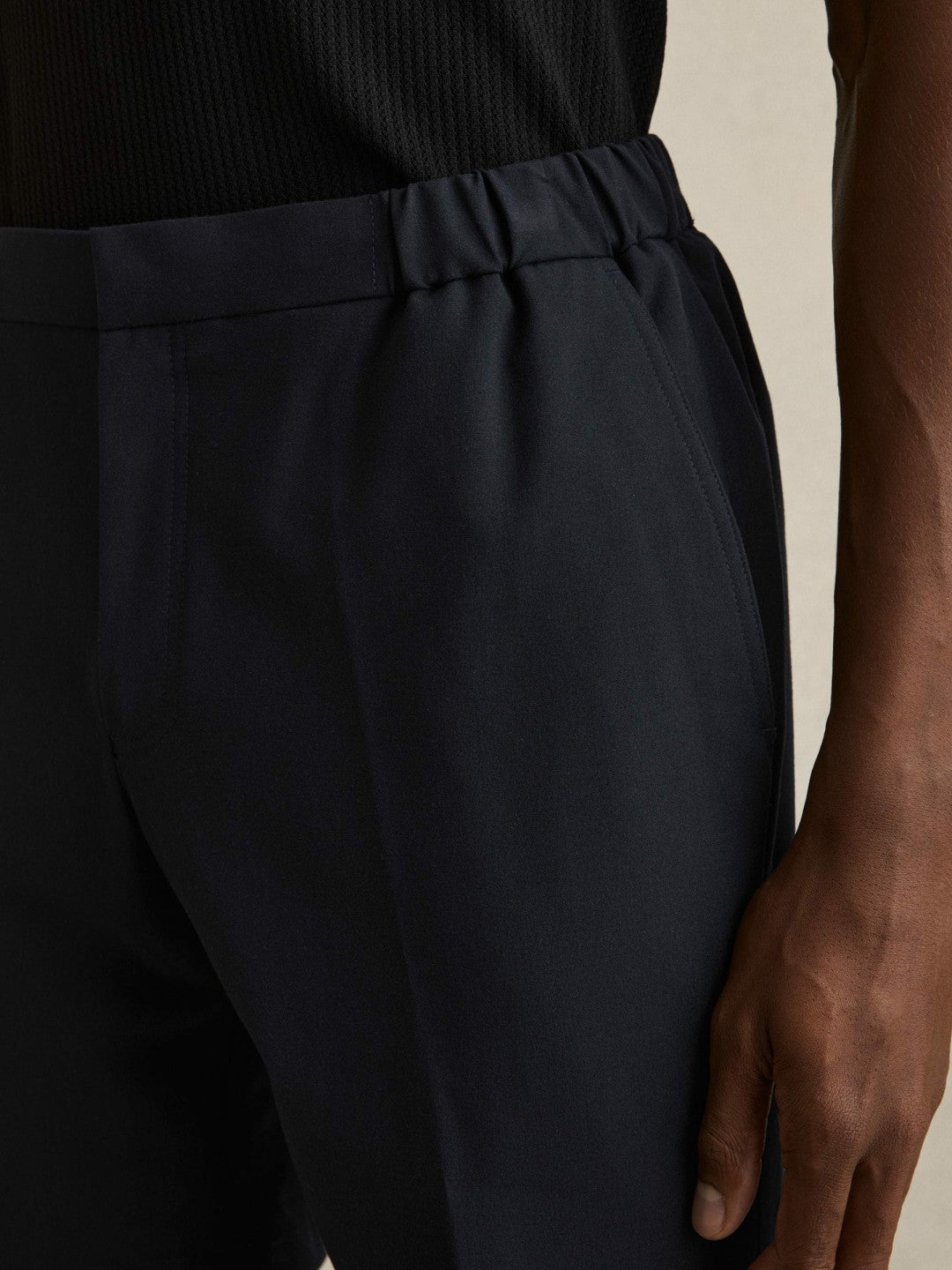 Reiss Drawstring Chino Shorts in Navy