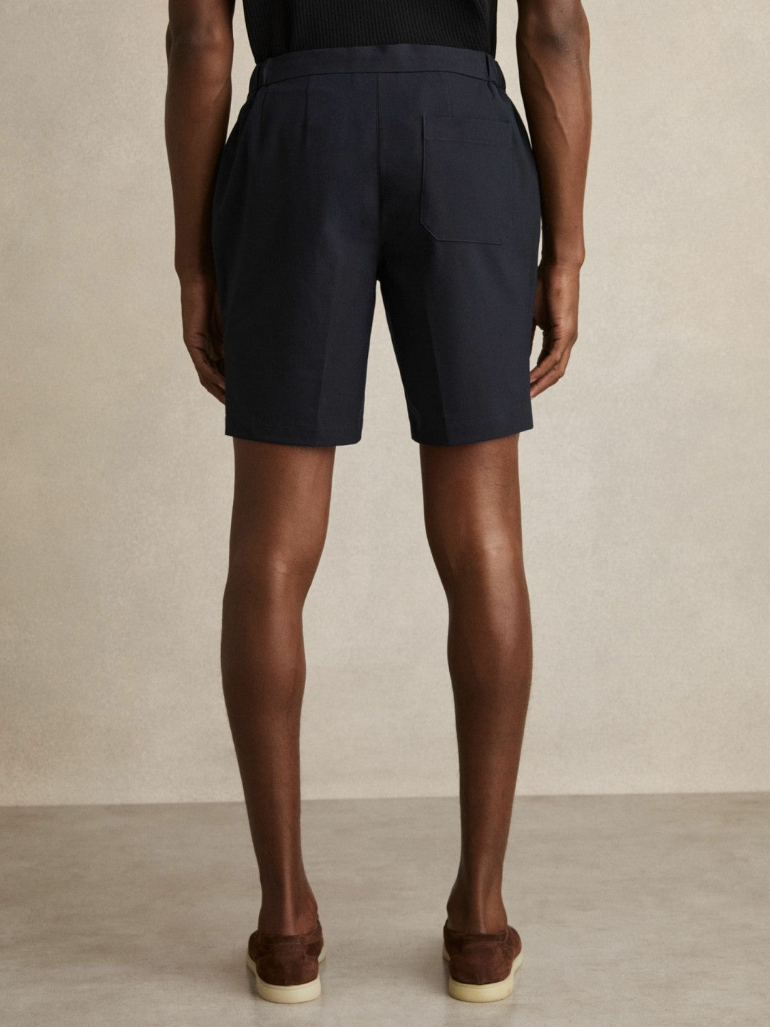 Reiss Drawstring Chino Shorts in Navy