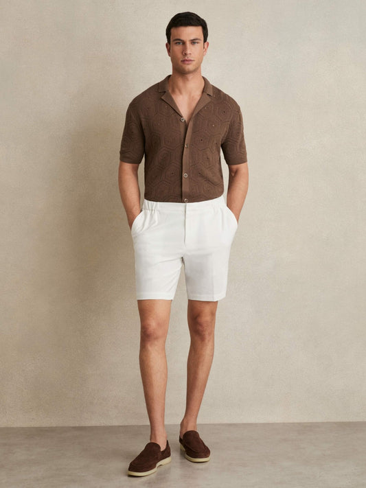 Reiss Drawstring Chino Shorts in White