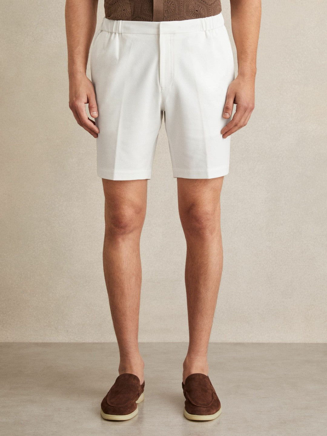 Reiss Drawstring Chino Shorts in White