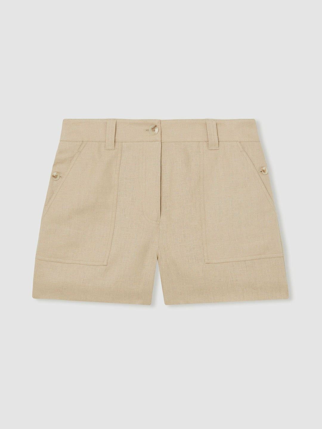 Reiss Linen Shorts in Neutral