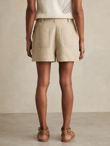Reiss Linen Shorts in Neutral