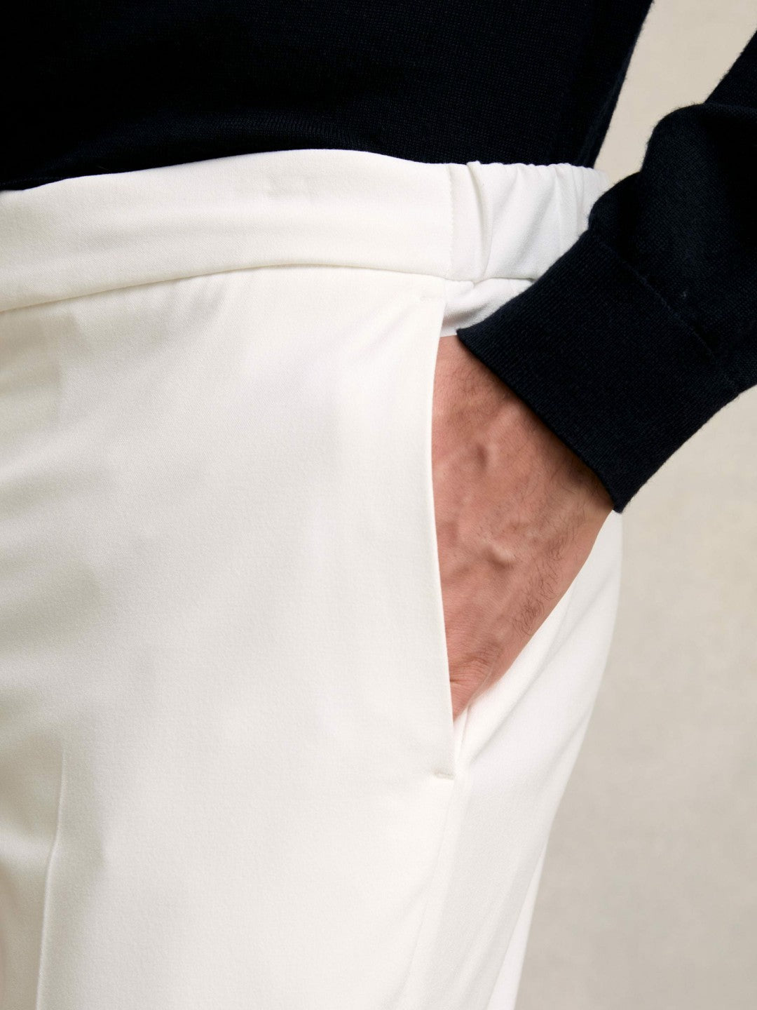 Reiss Slim-Fit Internal-Drawstring Trousers in White