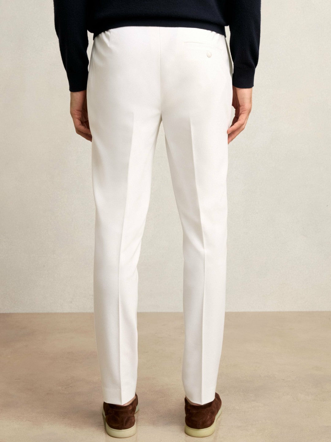 Reiss Slim-Fit Internal-Drawstring Trousers in White
