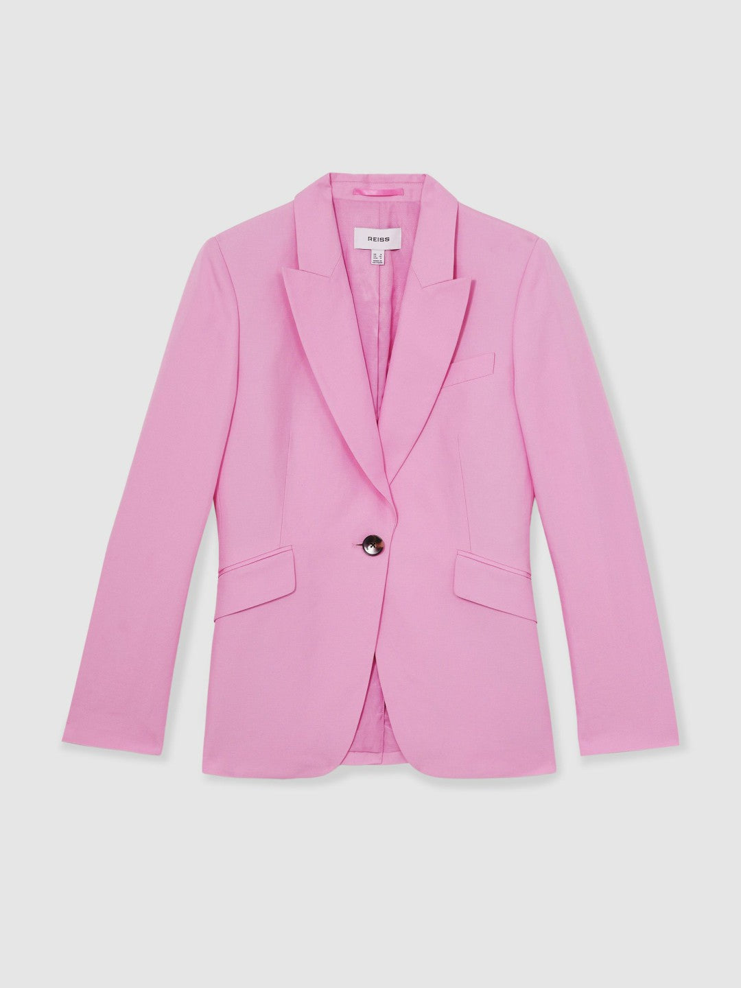 Reiss Single Breasted Suit Jacket With Linen in Pink