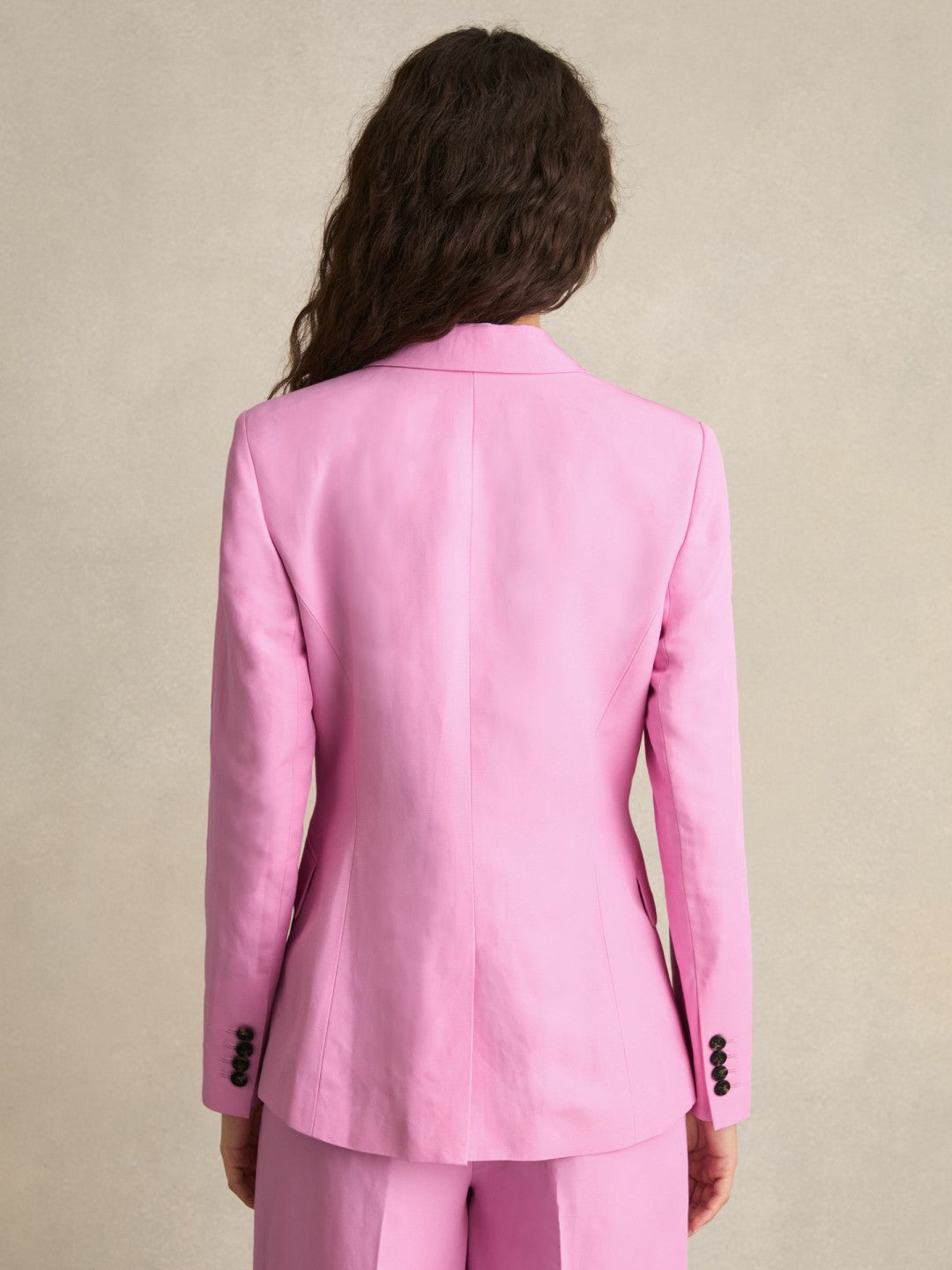 Reiss Single Breasted Suit Jacket With Linen in Pink