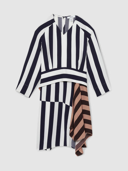 Reiss 9-13 yrs Stripe-Print Handkerchief Dress in Multi