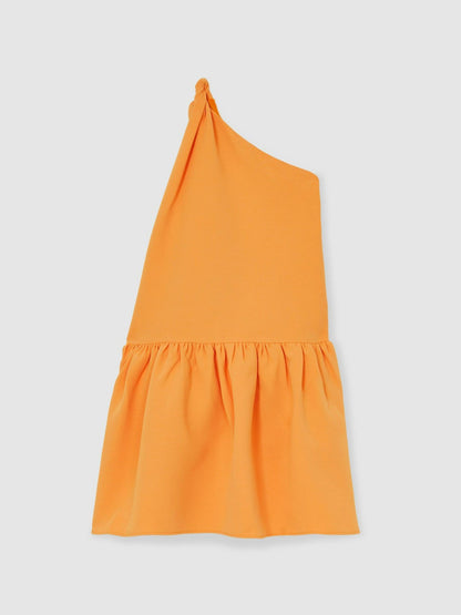 Reiss 4-9 yrs One-Shoulder Tiered Dress in Orange