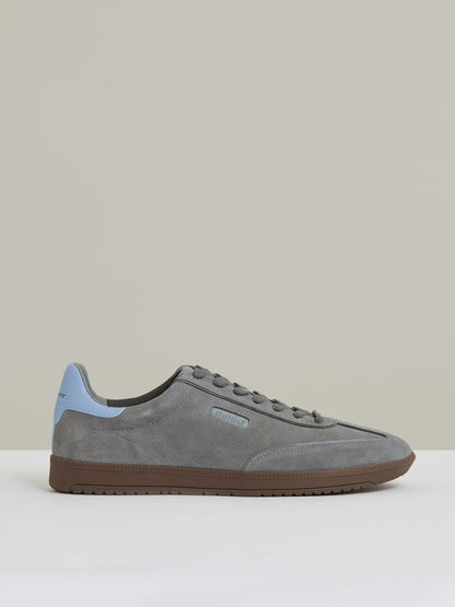 Reiss Suede Low-Top Trainers in Dark Grey