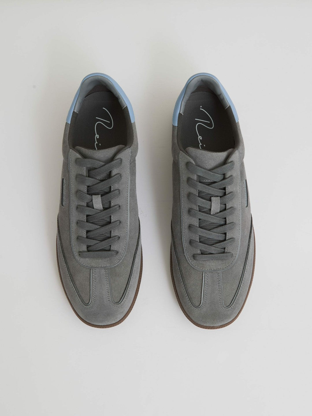Reiss Suede Low-Top Trainers in Dark Grey