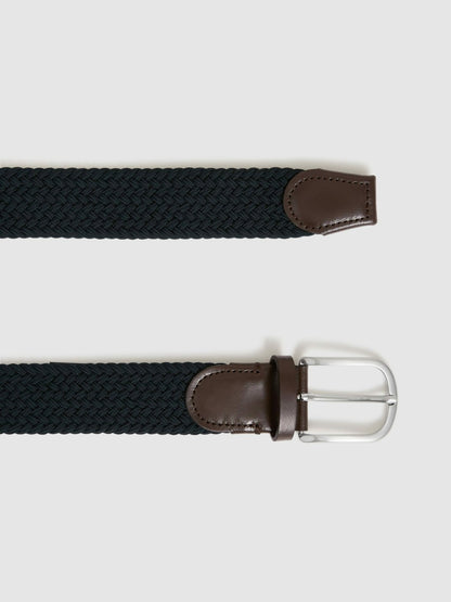 Reiss Woven Belt in Navy