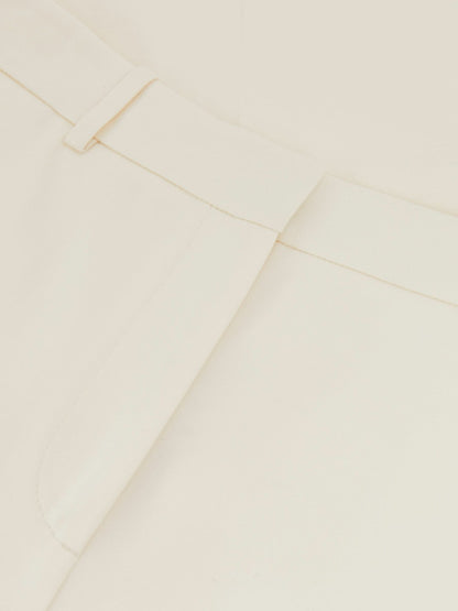 Reiss Petite Wide Leg Tailored Trousers in Cream