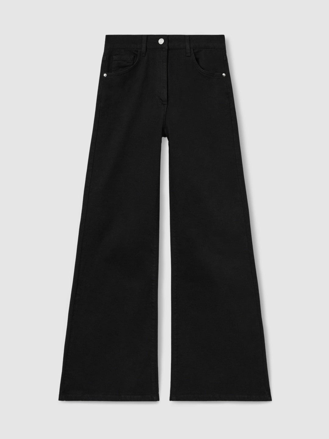 Reiss Petite Mid-Rise Flared Jeans in Black