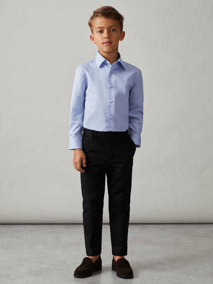 Reiss 9-13 yrs Slim-Fit Cotton Shirt in Soft Blue