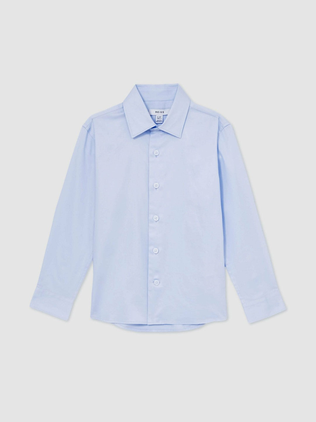 Reiss 9-13 yrs Slim-Fit Cotton Shirt in Soft Blue