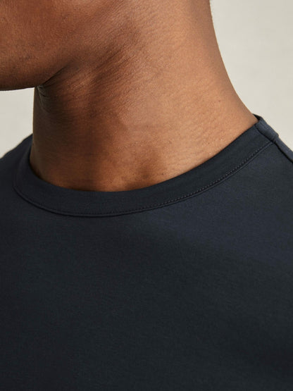 Reiss Mercerised-Cotton Crew-Neck T-Shirt in Navy