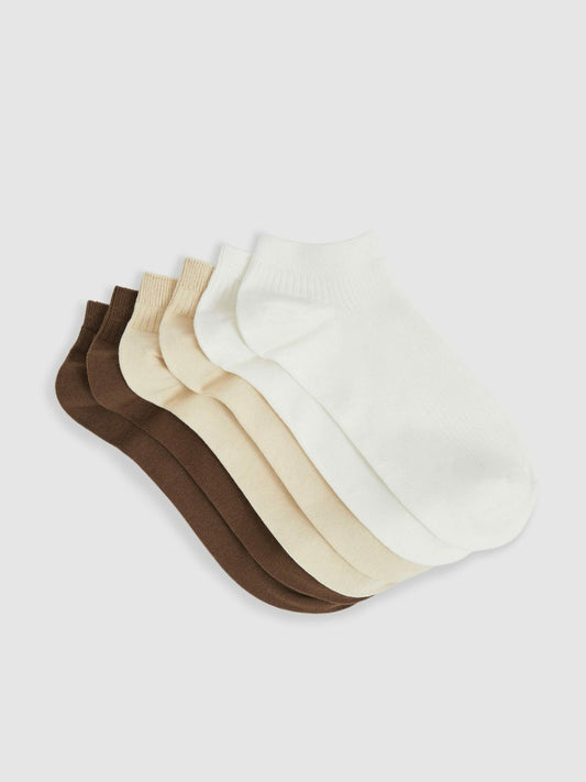 Reiss 3 Pack of Trainer Socks in Chocolate/White