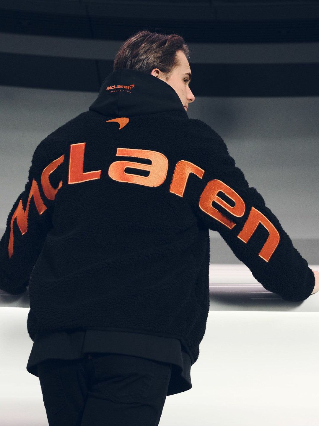 Reiss McLaren F1 Team Embroidered Fleece Jacket Unisex Fit in Black