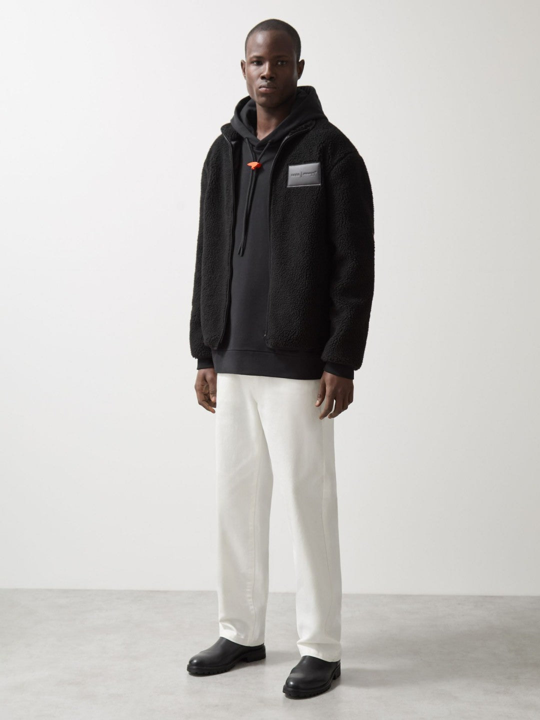 Reiss McLaren F1 Team Embroidered Fleece Jacket Unisex Fit in Black