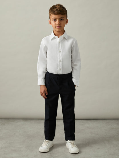 Reiss 9-13 yrs Slim-Fit Cotton Shirt in White