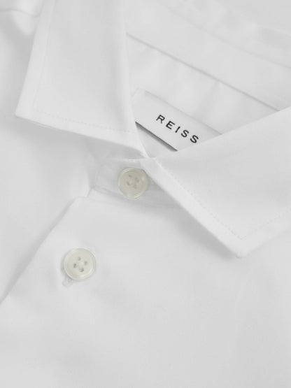 Reiss 9-13 yrs Slim-Fit Cotton Shirt in White