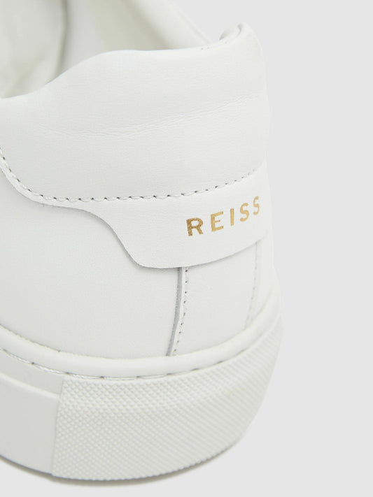 Reiss Leather Low-Top Trainers in White