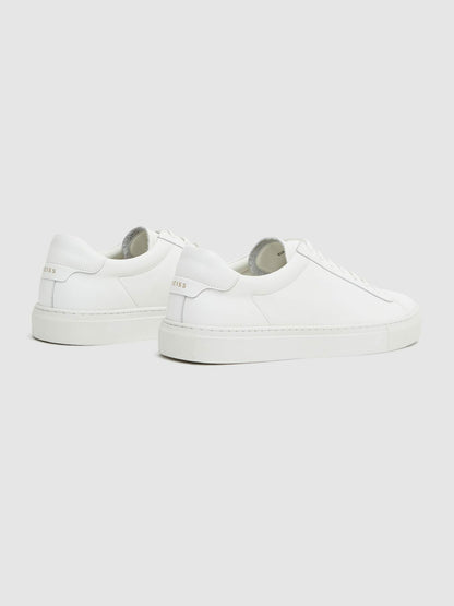 Reiss Leather Low-Top Trainers in White