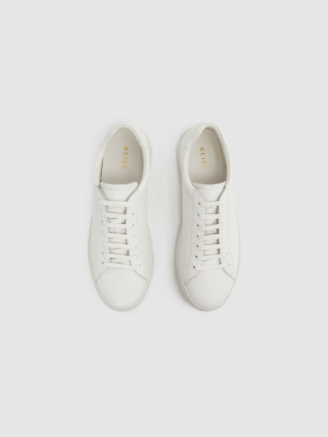 Reiss Leather Low-Top Trainers in White