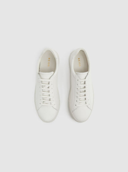 Reiss Leather Low-Top Trainers in White
