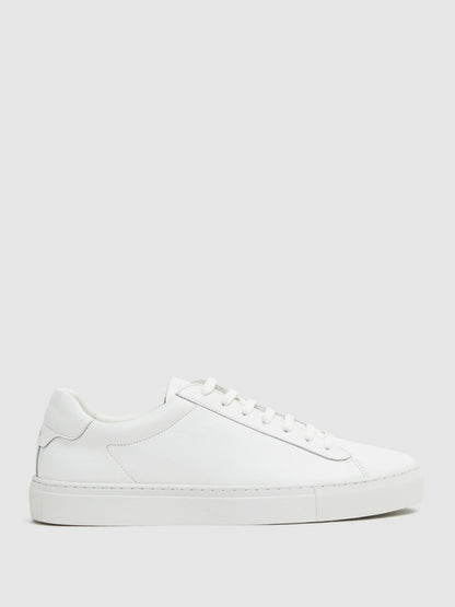 Reiss Leather Low-Top Trainers in White