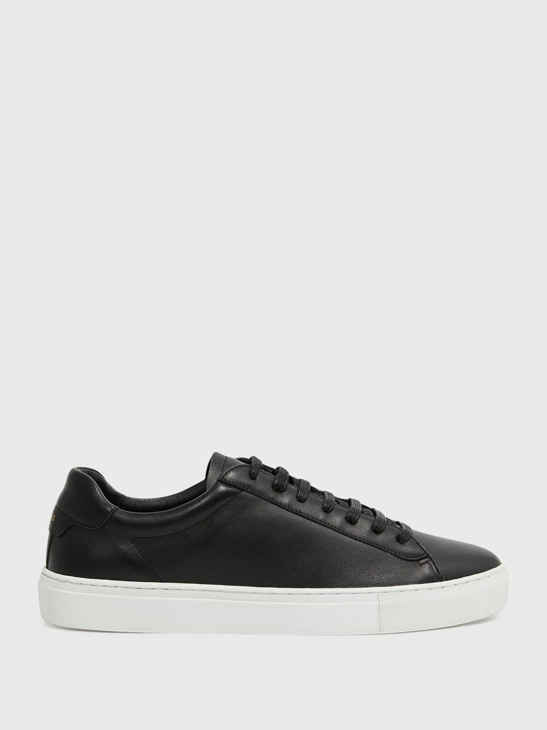 Reiss Leather Low-Top Trainers in Black