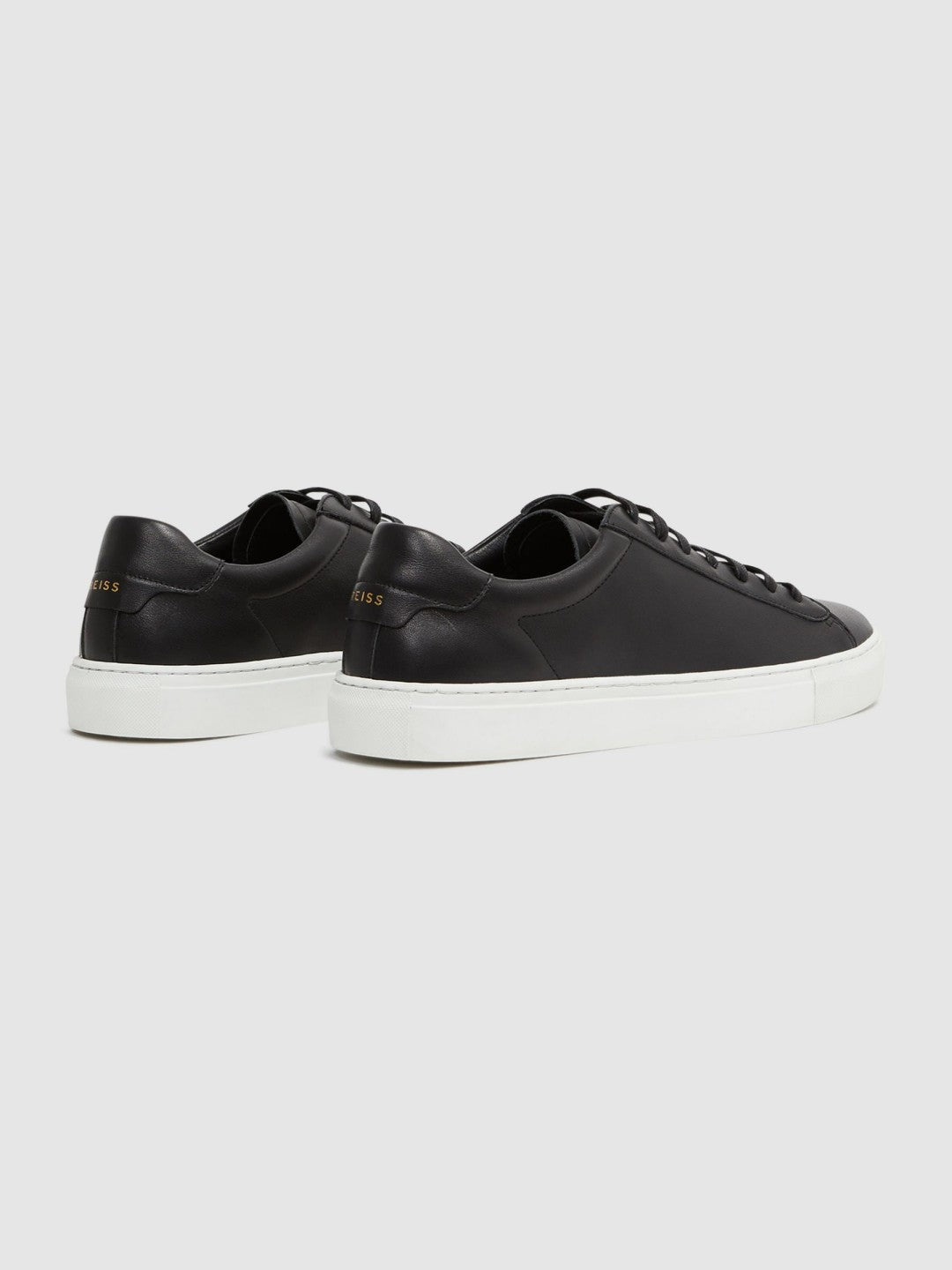 Reiss Leather Low-Top Trainers in Black